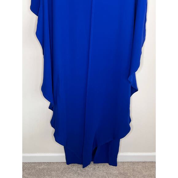 Tom and Linda Platt Chiffon Overlay Maxi Dress Royal Blue Women's Size M - Picture 7 of 8